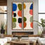 Grand ensemble d'art mural sur toile encadrée - formes abstraites modernes de style Mid-Century, impressions géométriques colorées - 60 po x 20 po x 2 pièces-1526103641-1526103642