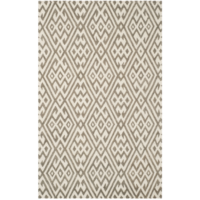 Oldroyd Hand Tufted Wool Geometric Rug, Rectangle 4' x 6'
