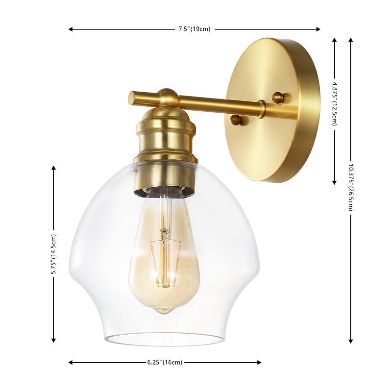 Seeker Armed Sconce, Clear, Gold
