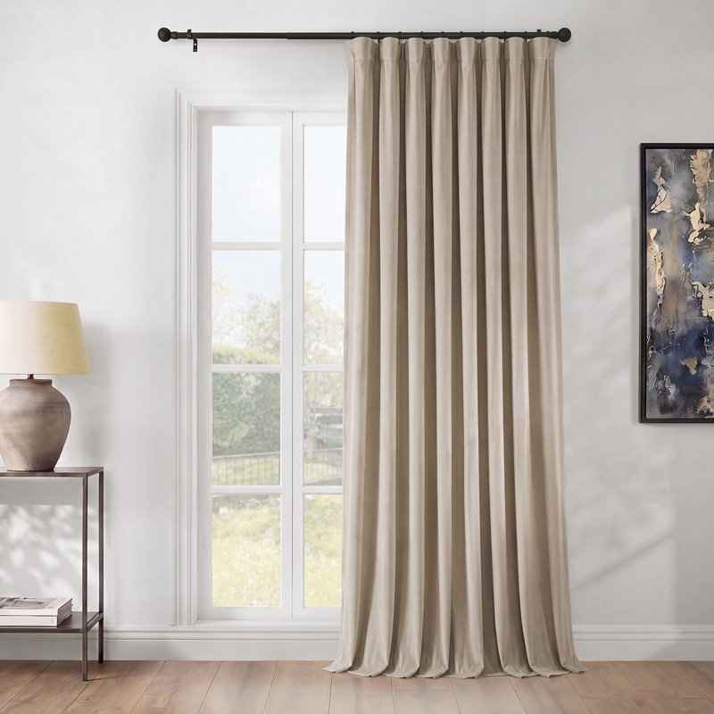 Rideaux en velours moelleux Matra pour chambre à coucher ‑ rideaux obscurcissants pour les fenêtres de salon, panneau simple