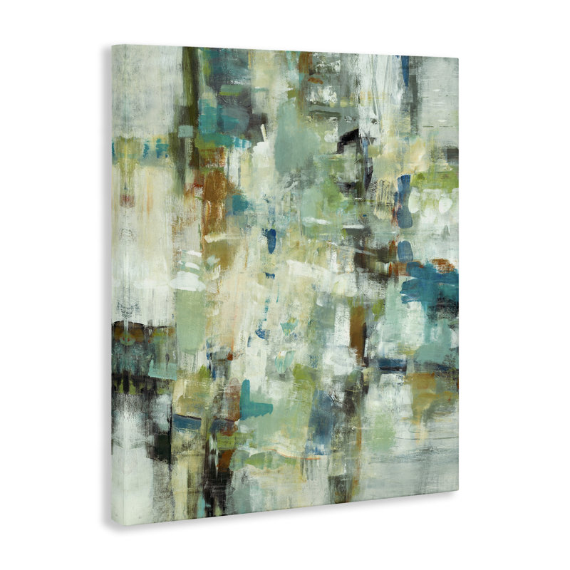 «Restless Green Abstraction» par Lisa Ridgers, H 48 po x l 36 po