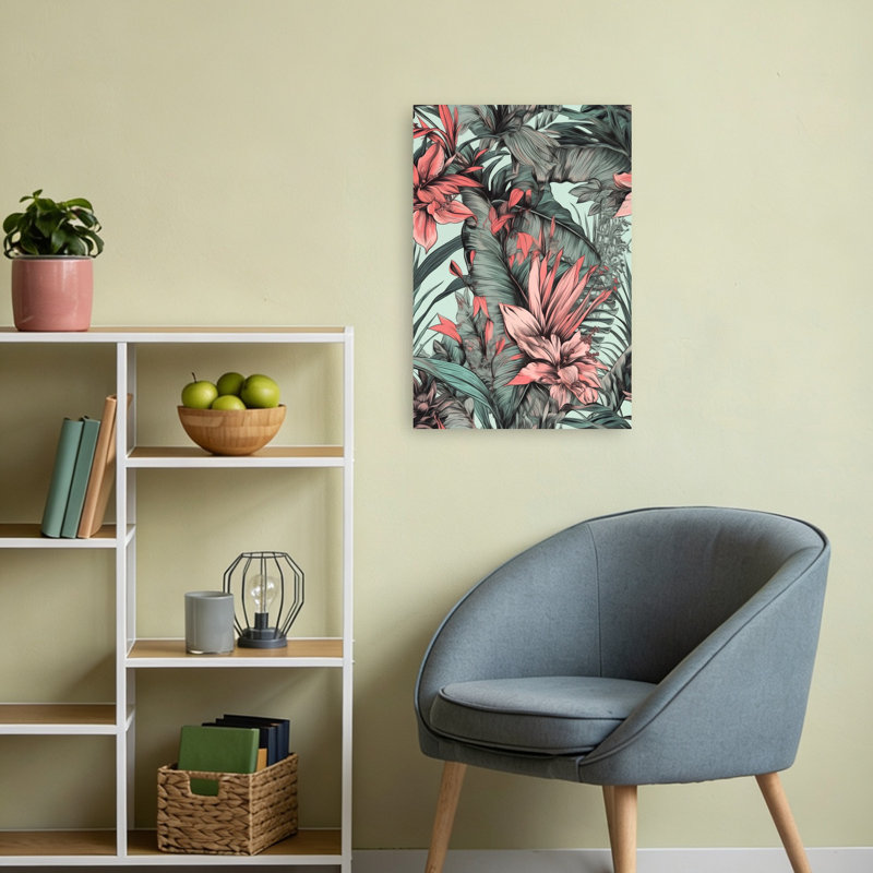 Vibrant Tropical Bloom Vibrant Abstract Flower Nature Wall Art Print 1 Piece Wrapped Canvas Wall Art, 60.96cm H x 40.64cm W