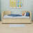 Velvet Upholstered Daybed With Pop-Up Trundle Bed, Plush Backrest, And Contoured Armrests-594037006