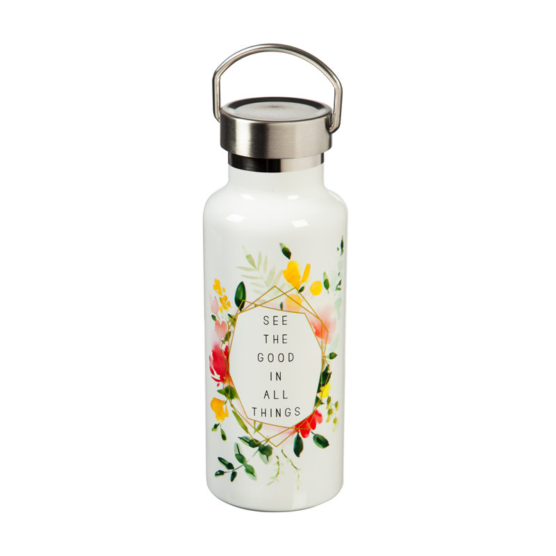 Bouteille d’eau en acier inoxydable 17 oz happy life