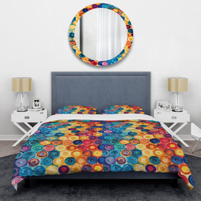 Colorful Geometric Charm IV - Geometric Duvet Cover Set