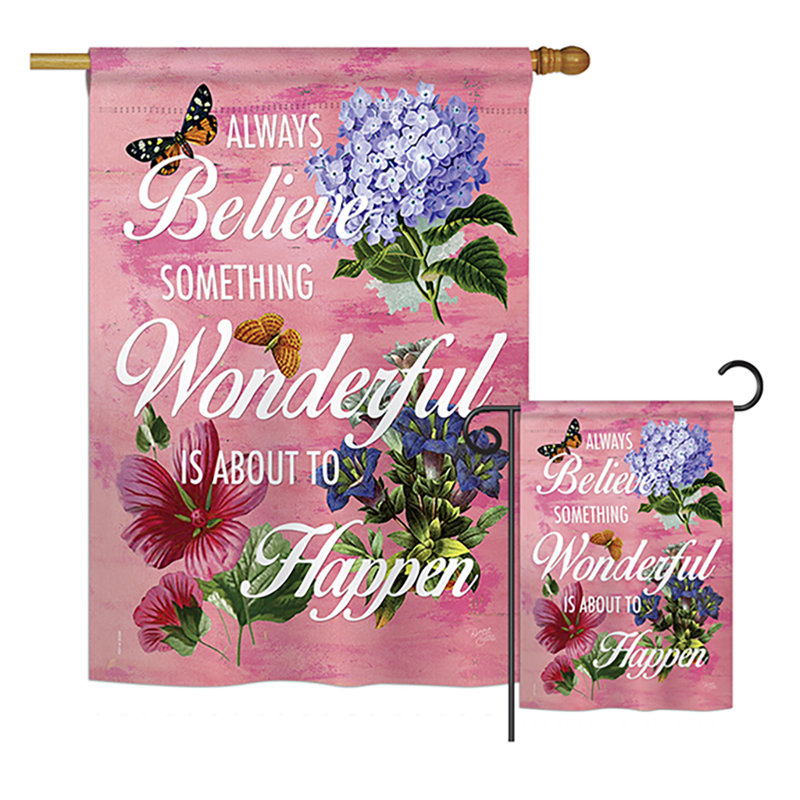 Ensemble de drapeaux en polyester 2 faces Neihoff Always Believe Inspiration Expression Impressions