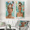 Rose et bleu, femme en salle de bain II - Orange Spa, ensemble de 2 décorations murales en métal