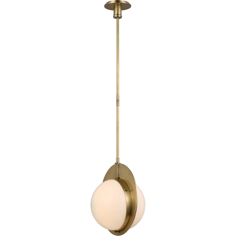 Thomas OBrien Quando Large Globe Pendant, Antique Brass, 58" H x 19.75" W x 14" D
