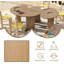 Bureau demi-lune en fer à cheval pour jouer et apprendre avec rangement