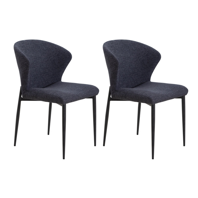 Josephine 48cm H Polyester Upholstered Metal Upholstered Back Side Chair, Anthracite