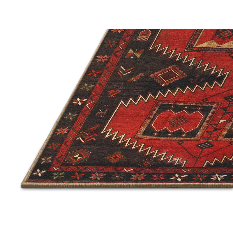 Tapis rouge à motif sud-ouest, Rectangle 7 pi x 9 pi