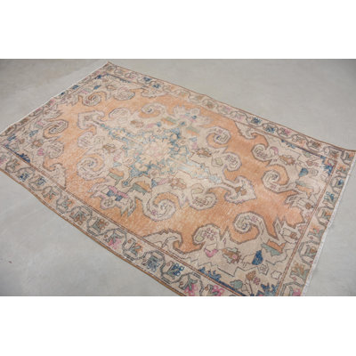 Vintage Wool Patchwork Rug, 52x81.9 Inch Orange Area Rug