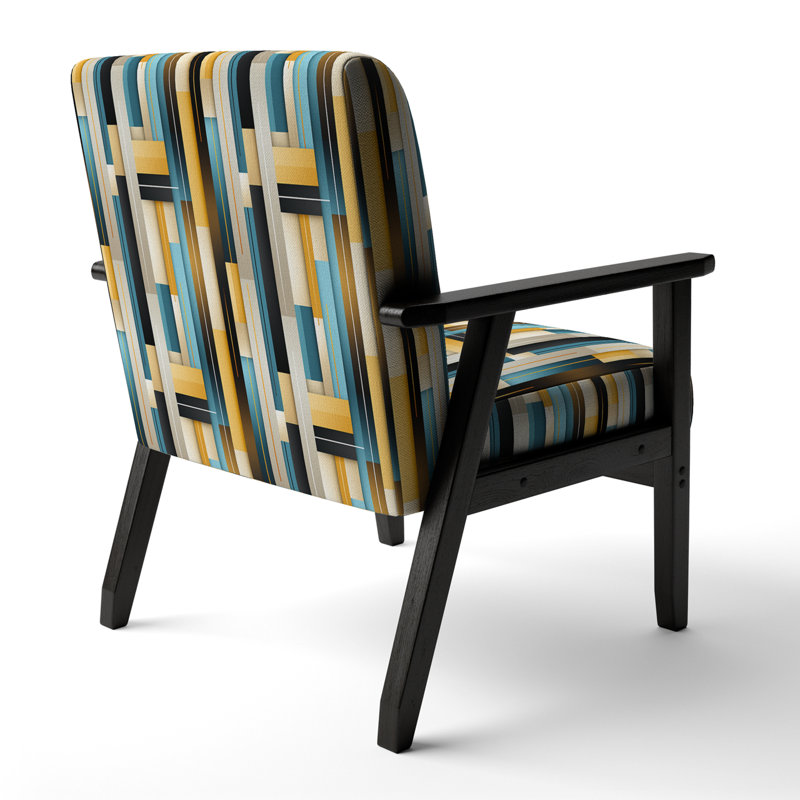 Serene Stripes - Fauteuil d'appoint rembourré à rayures et motifs