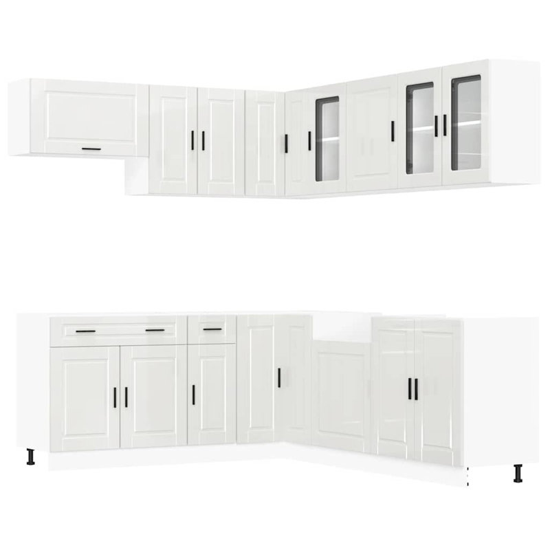 Maribeth 11 Piece Kitchen Cabinet Set, Gloss White