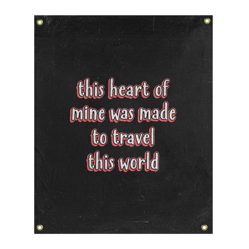Tapisserie tableau noir en polyester de voyage love quot, H 59 pi x l 50 po, Rouge
