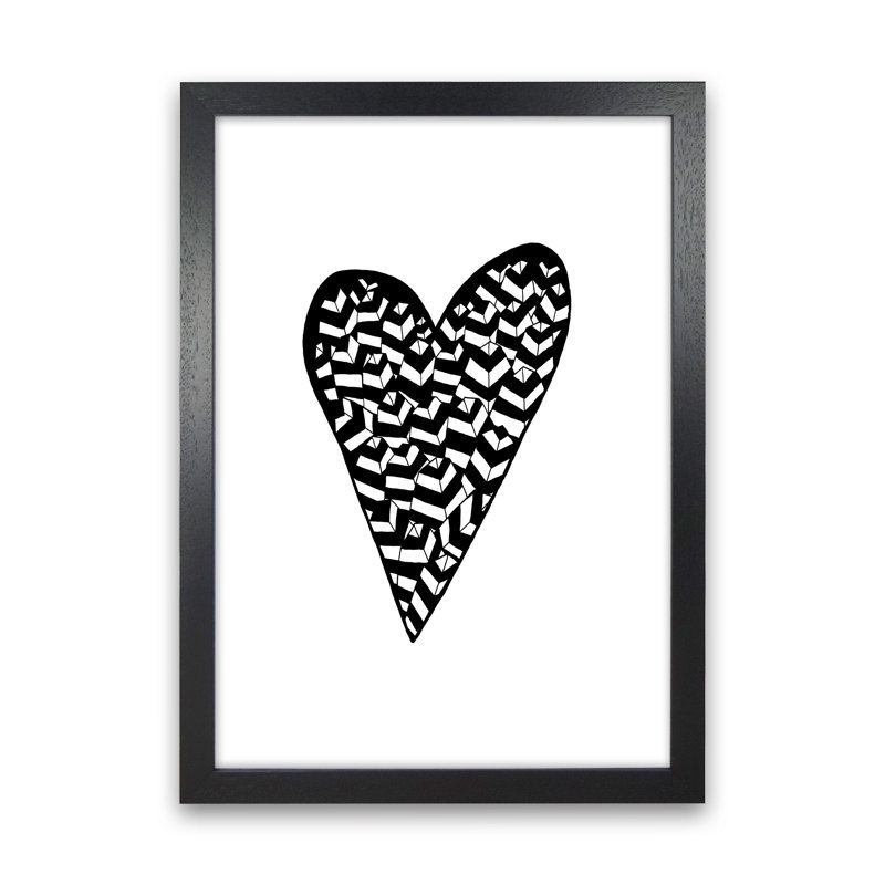 Leaf Heart by Carissa Tanton - Print, 46cm H x 34cm W x 3cm D, Black Framed