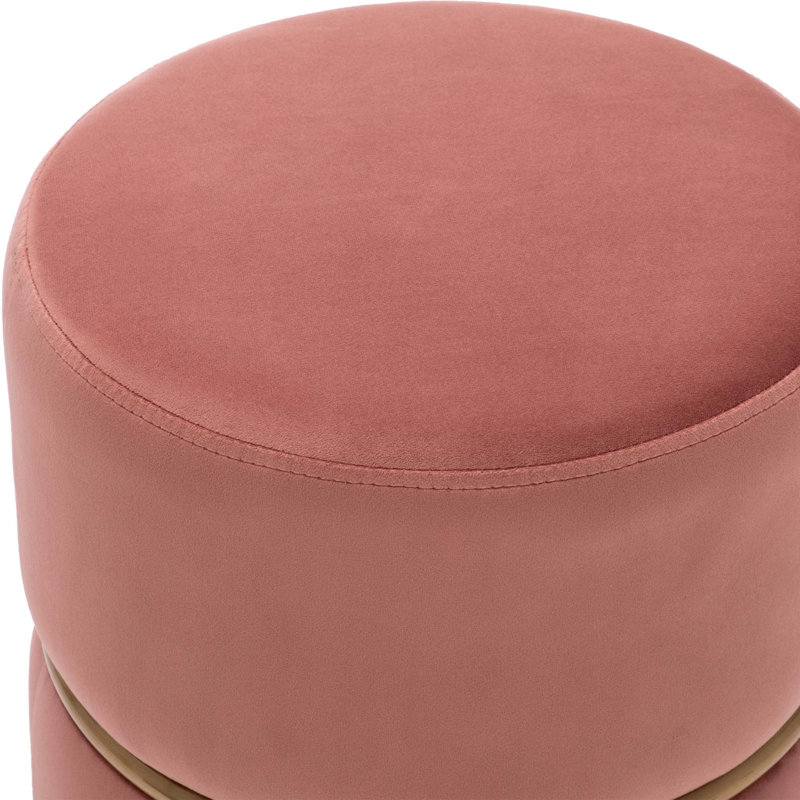 Artin 36cm W Velvet Round Footstool, Pink
