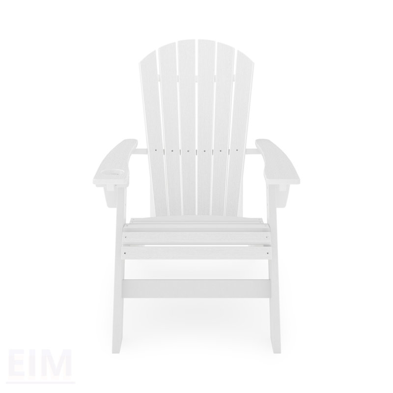 Chaise Adirondack à dossier incurvé St. Simons - PEHD durable, porte-gobelet intégré, idéale pour la détente en plein air
