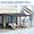 Patio Gazebo Lean to Wall Mounted Pergola with Sloping Galvanized Steel Roof-119606716-114253237