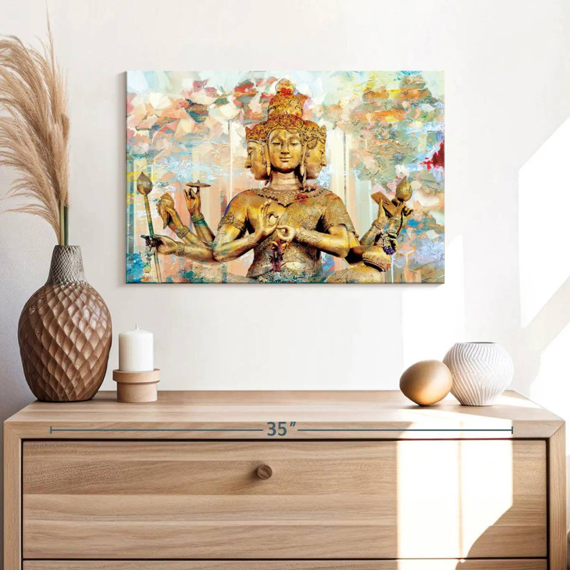 Statue de Brahma, H 16 po x l 24 po x P 1,25 po