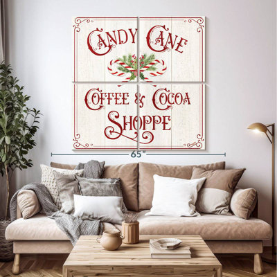 Plaque murale Kema Vintage Christmas I - Candy Cane Coffee