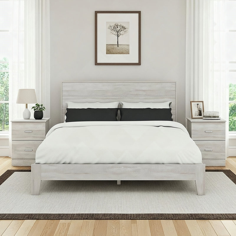 Allyannah 3 Pieces Bedroom Set, Queen, Dusty Gray Oak