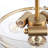 3-Light Gold Semi Flush Mount in Bowl Shape with Seeded Glass