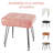 Faux Leather Upholstered Vanity Stool With Metal Legs, Pink-60429893
