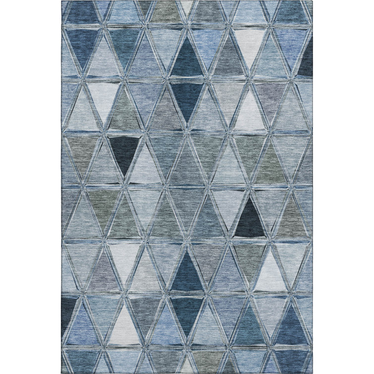 Premium Machine Washable Prisco Blue Rug