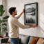Mountains in Mist Scandinavian - Framed Print-1993709838-1993709839