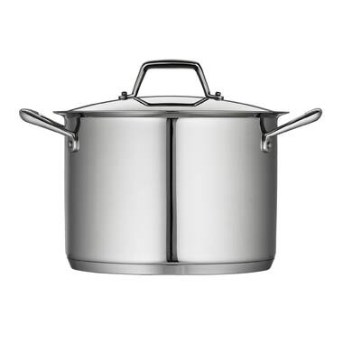 Tramontina Gourmet Prima 8 qt Tri-Ply Base Stainless Steel Covered Stock Pot