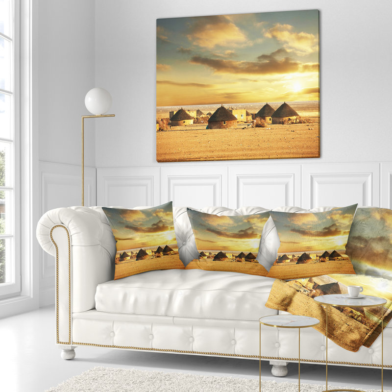 Coussin décoratif paysage imprimé, 16 po x 1 po, Coussin décoratif