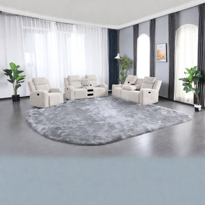 Ensemble de fauteuils inclinables modernes, six places en velours côtelé, USB Bluetooth, dossier rabattable