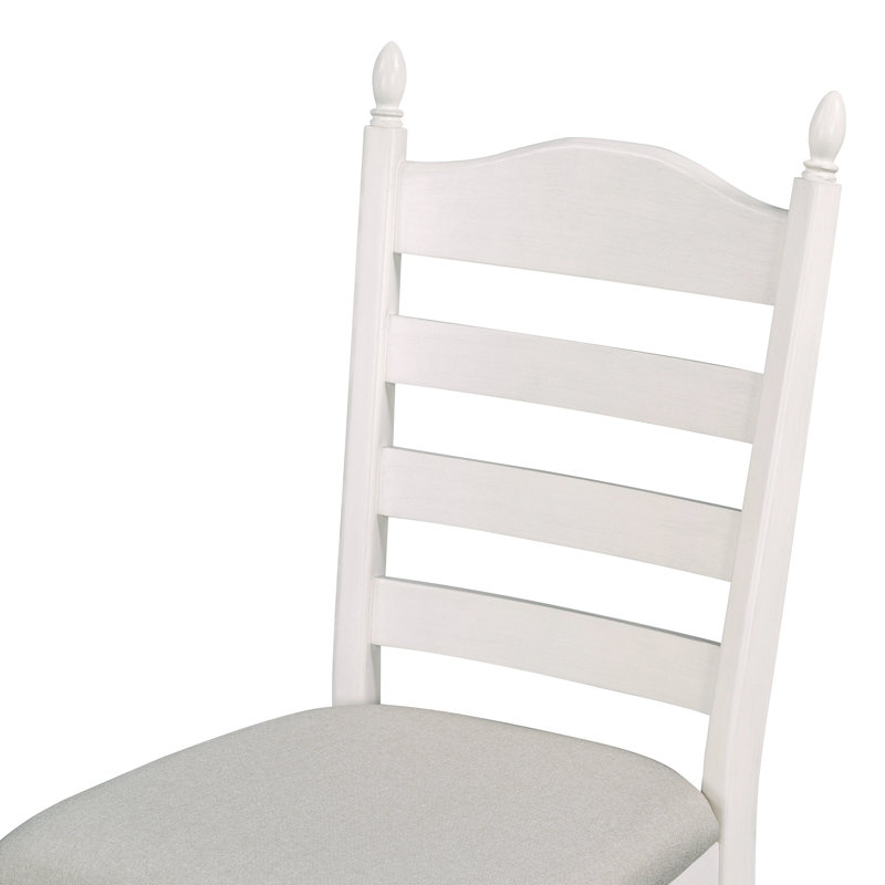 Ensemble de table de salle à manger 5 pièces Retro, Blanc cassé, Naturel