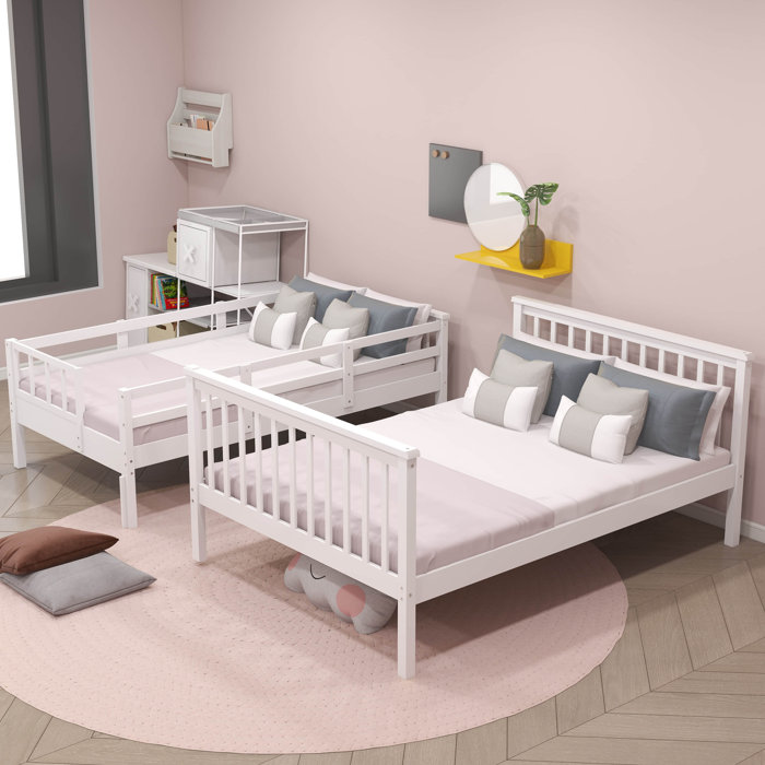 Harriet Bee Demi-Jay Kids Twin Over Full Bunk Bed | Wayfair