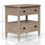 Table de chevet ouverte finition sable avec 2 tiroirs