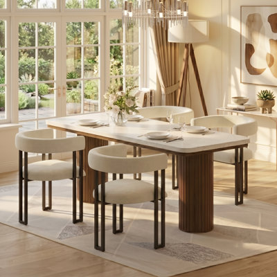 Modern velvet curved Dining Armchair