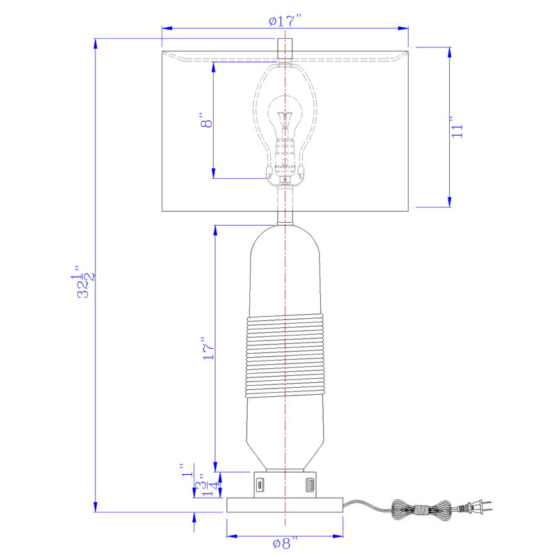 Lampe de table USB en verre Altero
