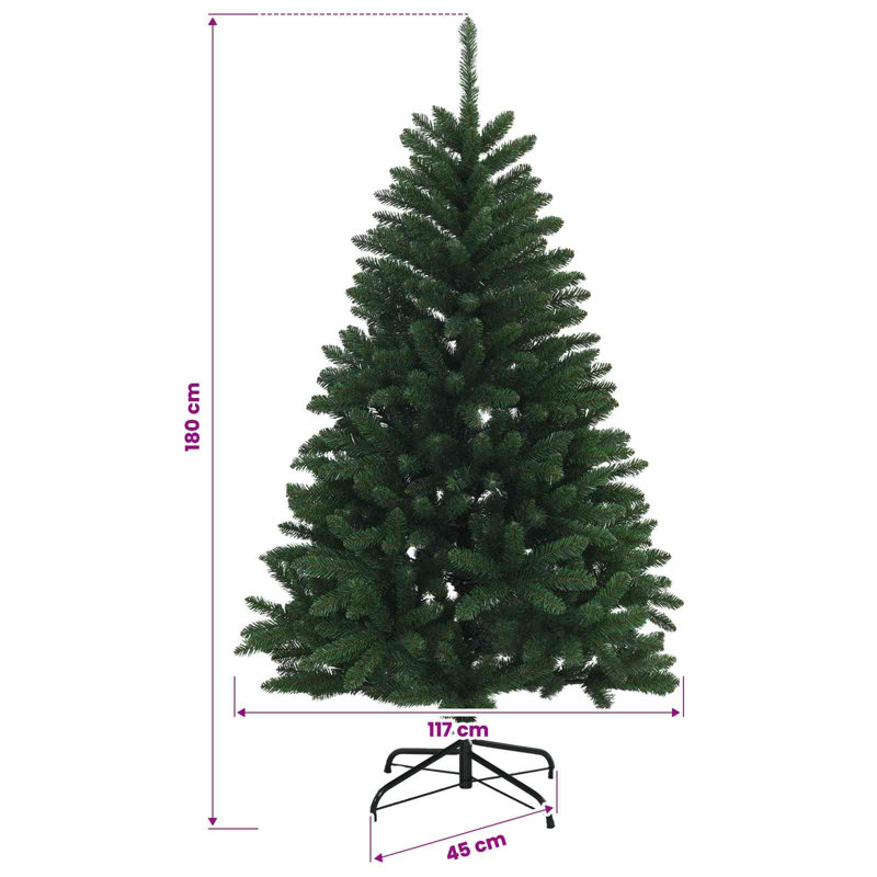 Christmas Tree, Ø 117 x 180 cm, with 300 LEDs, Medium Green