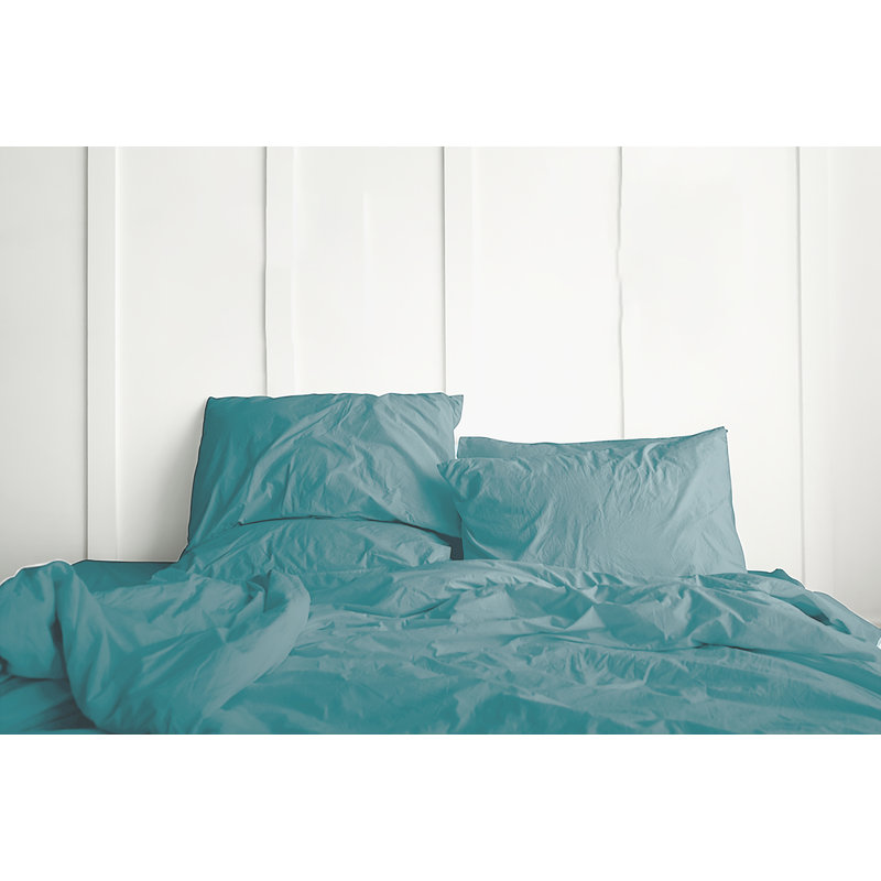 6 Piece Rayon Guest Room Sheet Set Case Pack, Full Sheet Set + 1 Fitted Sheet + 4 Pillowcases, Aqua