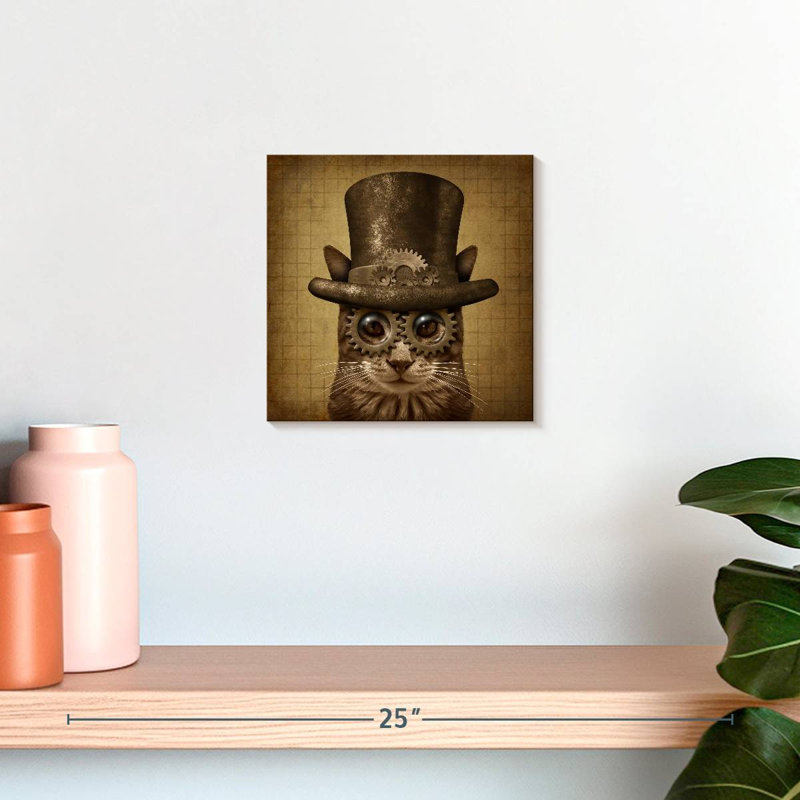 Chat Steampunk rétro, H 10 po x l 10 po