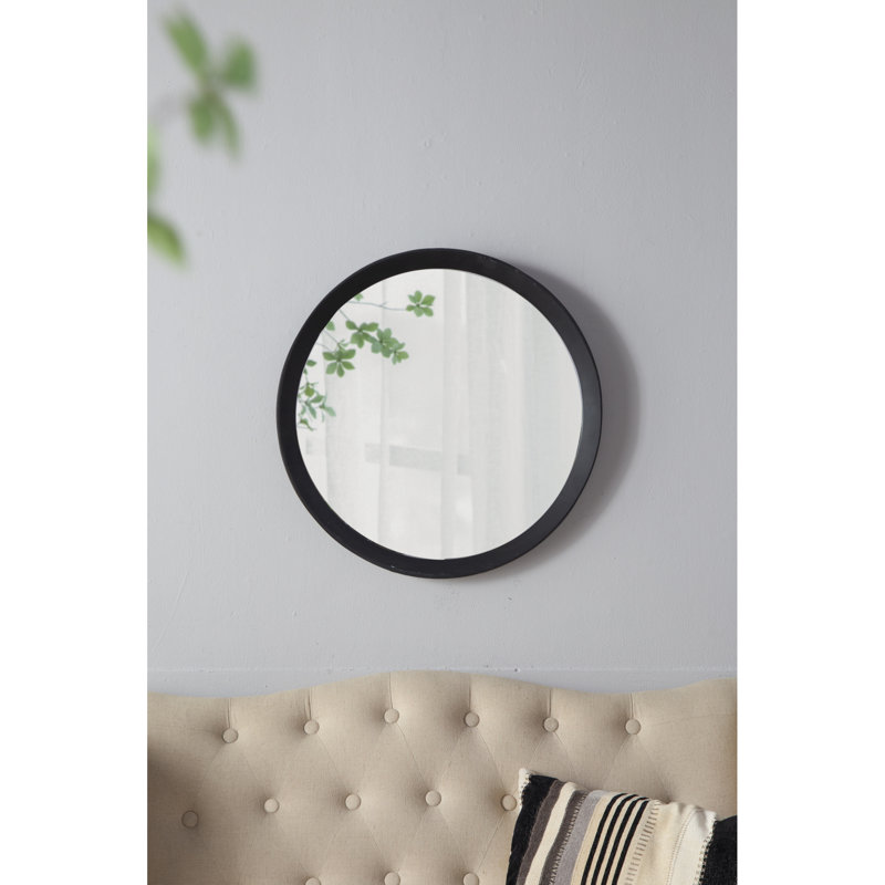 Miroir mural de salle de bain en bois de manguier massif - ajoute un look classique avec un contour élégant pour, Gris