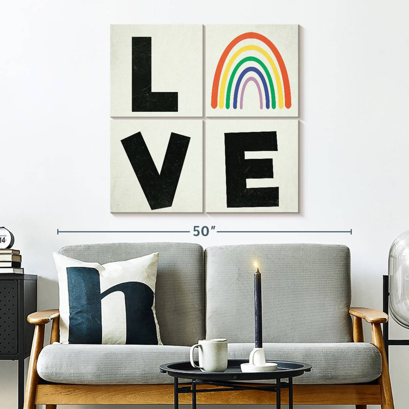 Tergel Love Rainbow Typographie, H 32 po x l 32 po