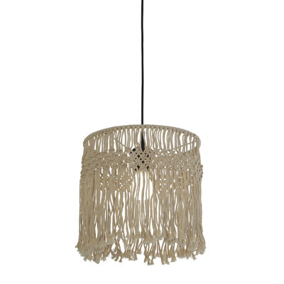 32cm H Drum Pendant Shade ( Uno ) in Brown