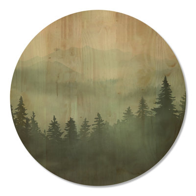 «Highland Pine Forest I», impression d'art mural en bois rond