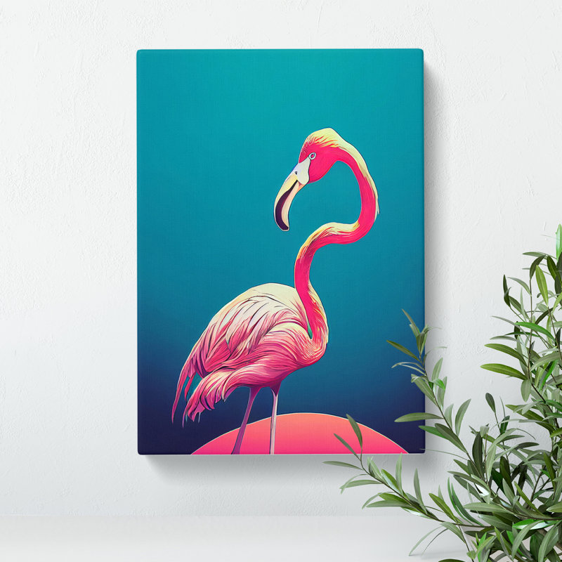 XC1022-1781X Debonair Flamingo - Wrapped Canvas Print, 76cm H x 50cm W x 3cm D