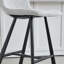 Tabouret de bar rembourré à hauteur de comptoir avec dossier ergonomique incurvé et structure en métal (ensemble de 2)