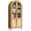 Vitrine arquée moderne avec portes en verre trempé, panneaux et tablettes réglables-120494195-120494196
