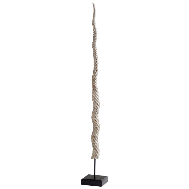 Addax Decorative Horn Sculpture, 25.75" H x 5.5" W x 5.5" D