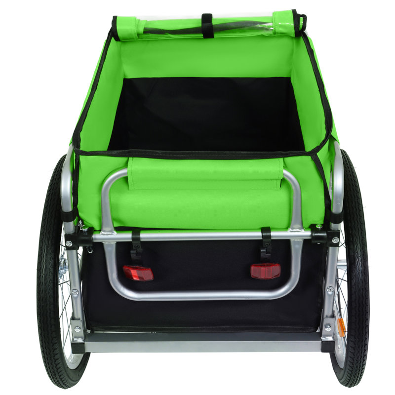 Bike Cargo Trailer Aluminum Luggage Cart 20" Wheel Folding Groceries Hauler With Safe Hitch System Removable Cover